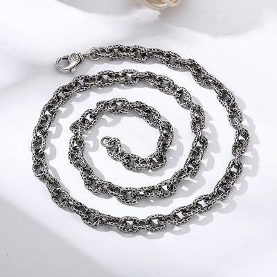 Collar de Plata Esterlina S925 con Patrón de Meteorita para Hombre - Image 9