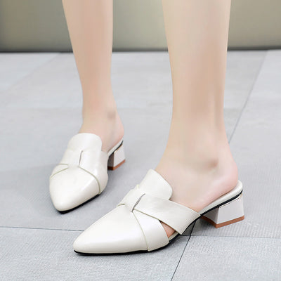 Sandalias Baotou de Cuero Genuino con Suela Suave para Mujer - Image 3