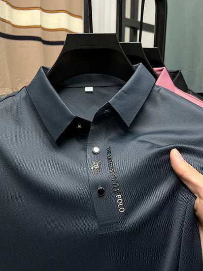 Polo de Seda Helada sin Costuras para Negocios Casuales - Image 2