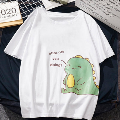 Camiseta Holgada Coreana de Pareja Talla Grande Versátil