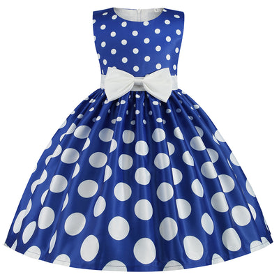 Vestido Infantil con Estampado Irregular y Lazo Festivo - Image 18