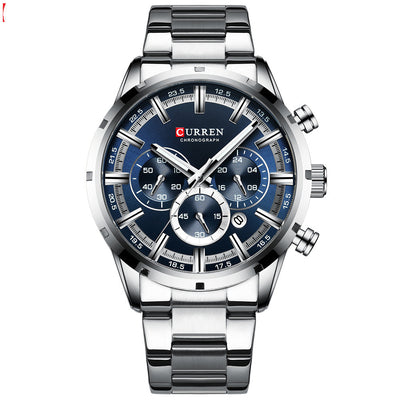 Reloj de Pulsera Ejecutivo Acero Inoxidable con Calendario de Seis Esferas - Image 11