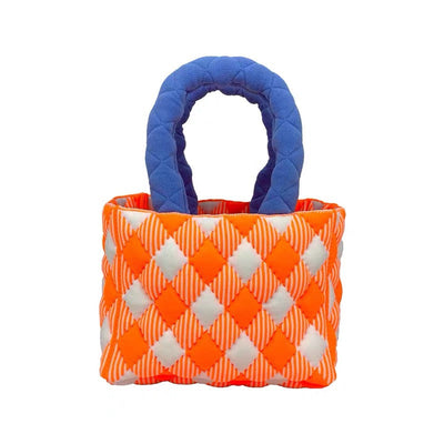 Bolsa Cuadrada Pequeña de Algodón Tejido con Bloques de Color - Image 13