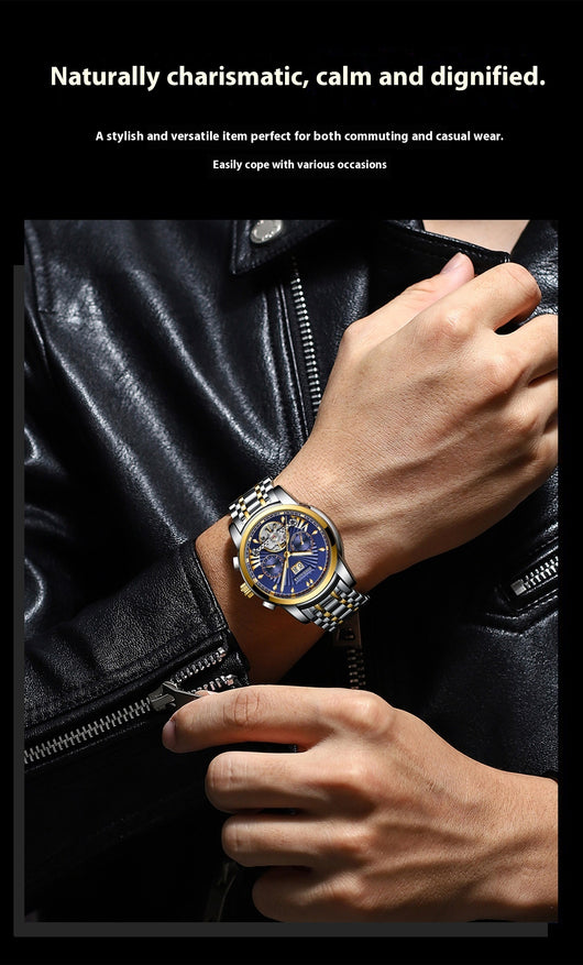 Reloj Automático Mecánico Impermeable Multifuncional para Hombre - Image 19