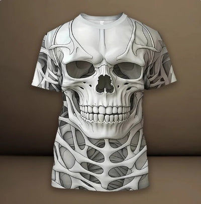 Playera Hip Hop 3D Calavera Estampado Europeo Tendencia Urbana - Image 22