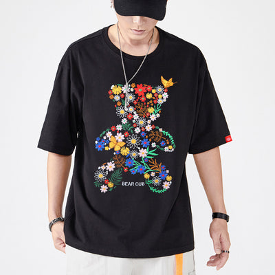 Playera de Pareja Estampado Oso Marino Algodón Manga Corta Suelta - Image 8