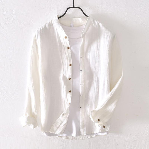 Camisa de Lino Manga Larga Clásica