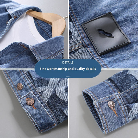 Chaqueta Denim Oversized Estilo Coreano con Costuras Artesanales para Hombre - Image 4