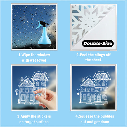 Pegatinas de Copos de Nieve Navideñas para Ventanas - Decoraciones Reutilizables - Image 10