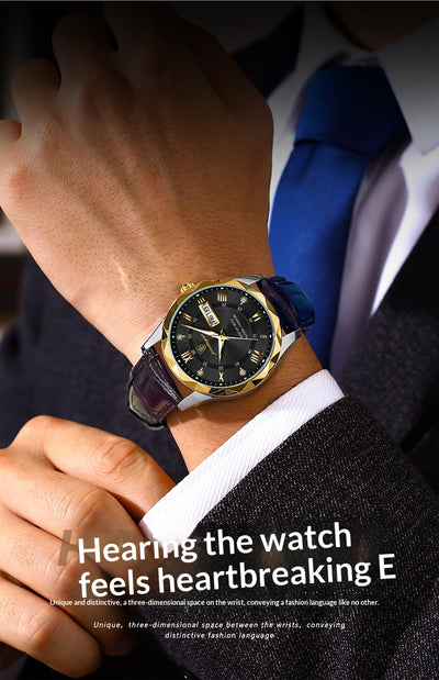 Reloj para Hombre con Correa de Cuero y Movimiento de Cuarzo - Image 20