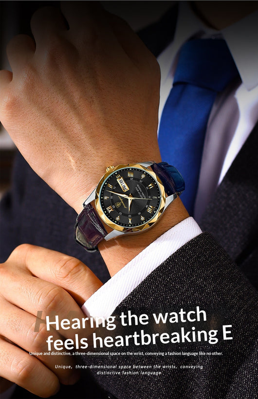 Reloj para Hombre con Correa de Cuero y Movimiento de Cuarzo - Image 20