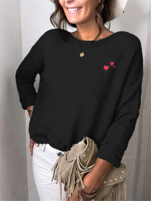 Blusa Holgada con Bordado de Amor y Mangas Largas - Image 5
