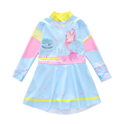 Traje de Baño Infantil Estilo Vestido con Mangas Largas - Image 12