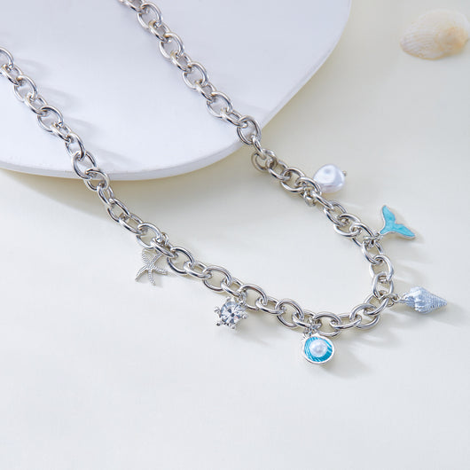 Collar y Pulsera de Perlas con Colgantes de Concha y Estrella de Mar - Image 14