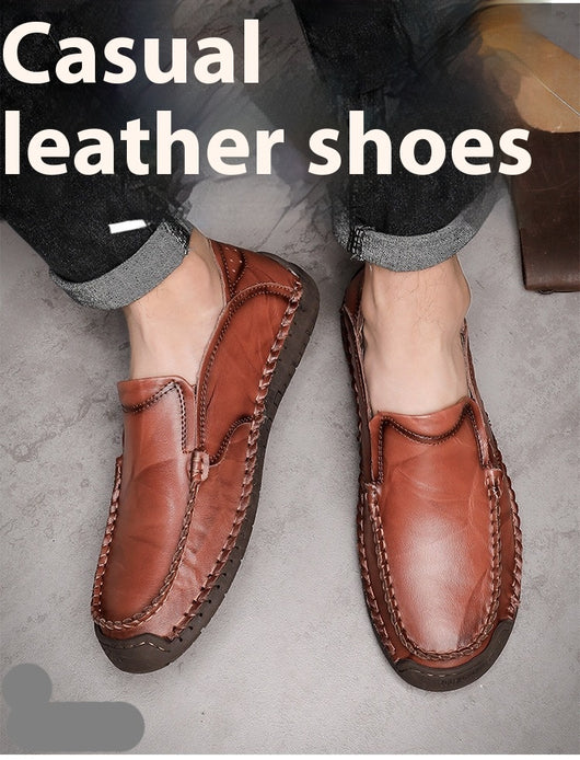 Mocasines Hombre Cuero Ligeros Antideslizantes Sin Cordones - Image 13