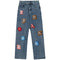 Jeans Desgastados con Letras Estampadas de la Calle