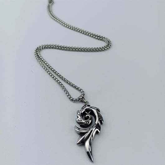 Collar Colgante Fénix de Fuego en Acero Titanio para Hombre - Image 9