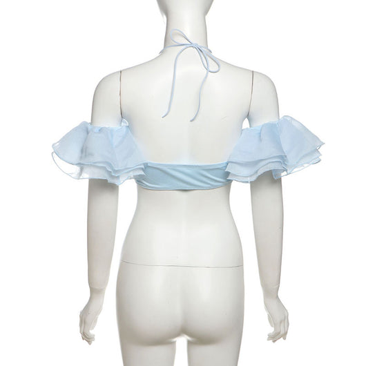 Blusa Halter Elegante con Encaje y Abertura Frontal - Image 29