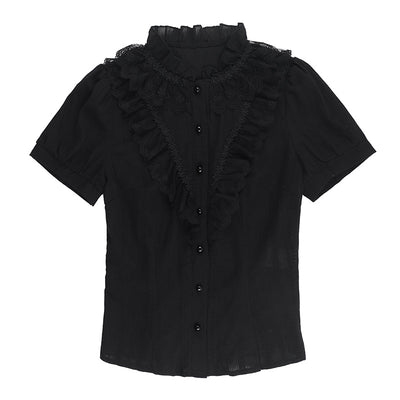Camisa Jacquard Texturizada Estilo Gótico Oscuro Slim Versátil - Image 8