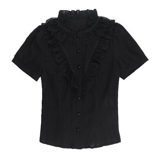 Camisa Jacquard Texturizada Estilo Gótico Oscuro Slim Versátil - Image 8