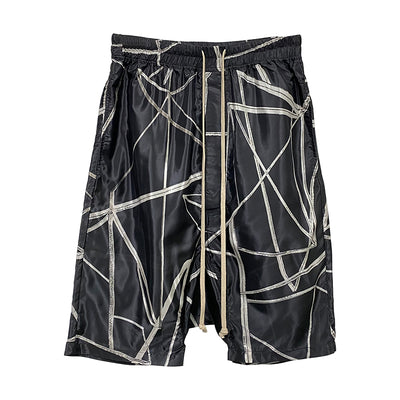 Shorts Cómodos con Estampado Abstracto en Tela Ligera - Image 5