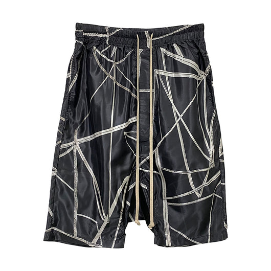 Shorts Cómodos con Estampado Abstracto en Tela Ligera - Image 5