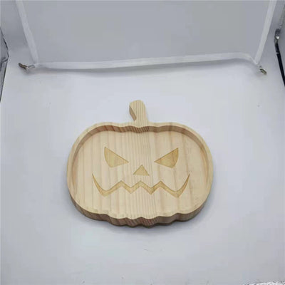 Bandeja de Madera Halloween Calabaza y Fantasma para Decoración del Hogar - Image 9