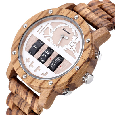 Reloj Mecánico Multifuncional de Madera para Hombre - Image 12