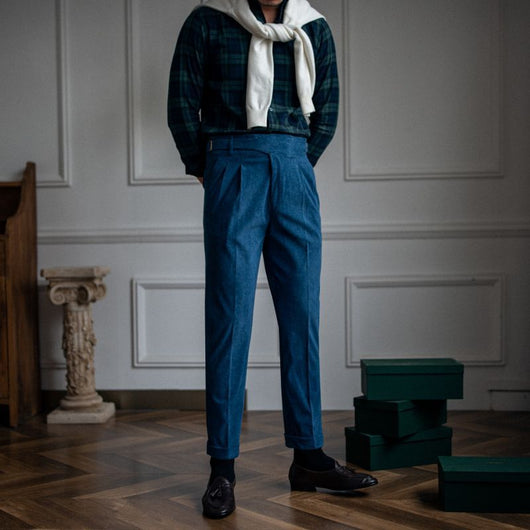 Pantalones de Pana Rectos Cintura Alta para Hombre - Image 5