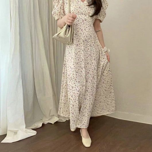 Vestido Elegante de Gasa Floral con Temperamento Francés - Image 14