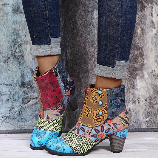 Botas Martin Bohemias Estilo Étnico para Mujer