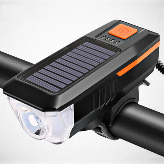 Faro Bicicleta LED Solar con Bocina USB Recargable - Image 4