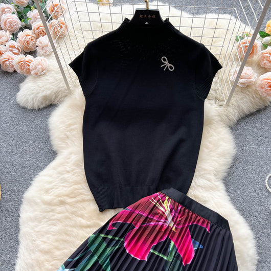 Conjunto de Dos Piezas: Blusa Plisada sin Mangas y Falda Diseño Exclusivo para Mujer - Image 27