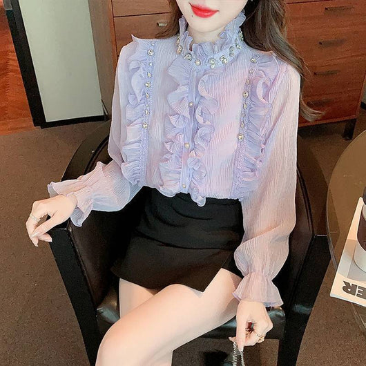 Blusa de Gasa Elegante con Borde Texturizado - Diseño Puro y Sofisticado - Image 9