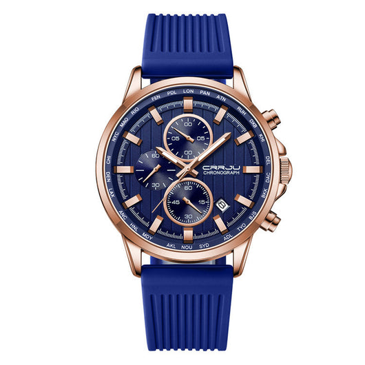 Reloj de Negocios para Hombre con Correa de Silicona y Acero Inoxidable - Image 3