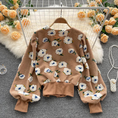 Cardigan Floral Tridimensional Elegante Entallado para Mujer - Image 3