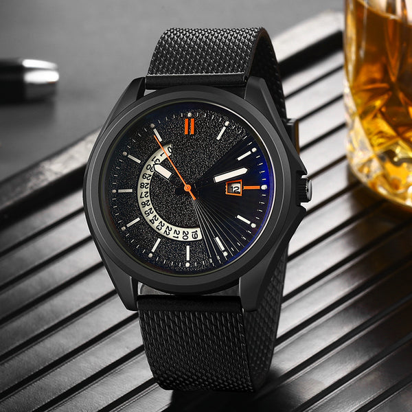 Reloj Deportivo Hombre Acero Inoxidable Luminoso con Calendario y Filtro Luz Azul