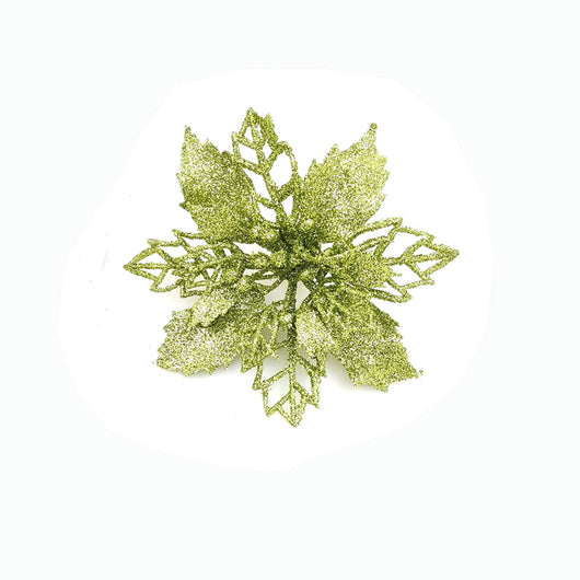 Flores Navideñas Artificiales con Brillo - Adornos para Árbol de Navidad y Decoración del Hogar - Image 79