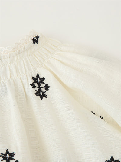 Blusa Casual Holgada con Encaje y Bordado - Manga Larga Estilo Europeo - Image 9