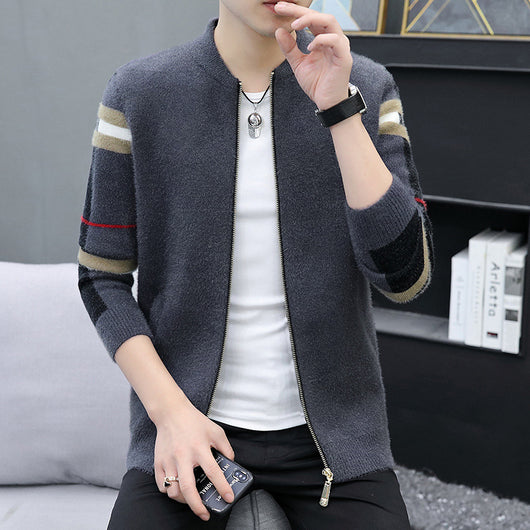 Cardigan de Punto Casual para Hombre en Terciopelo Visón Trendy - Image 5