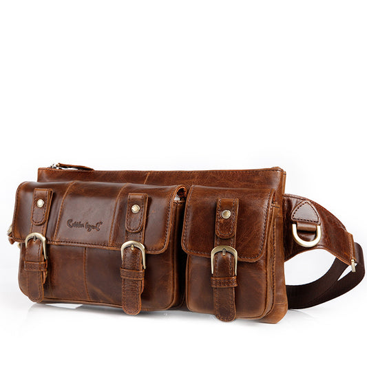 Bolsa Táctica de Cuero para Hombre - Bandolera Multi-Bolsillos en Cuero Genuino - Image 2