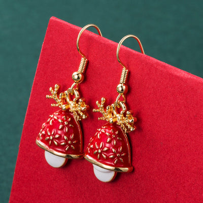 Aretes Navideños con Diamantes: Papá Noel, Copo de Nieve y Reno - Image 6