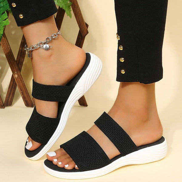 Sandalias Plataforma Tejidas con Malla - Comodidad Casual para Playa y Exterior