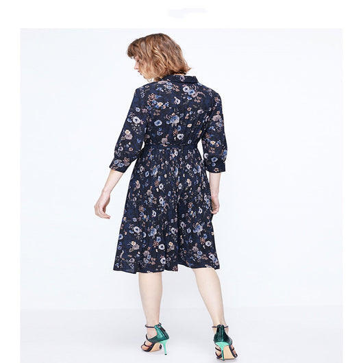 Vestido Plisado Floral A-Line con Cintura Ajustada en Gasa - Image 6