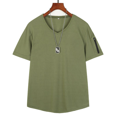 Playera Táctica Army Green de Algodón Transpirable para Hombre - Image 3