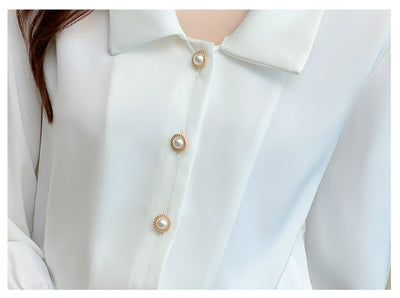 Blusa de Satén Estilo Coreano con Mangas Largas y Temperamento Exclusivo - Image 8