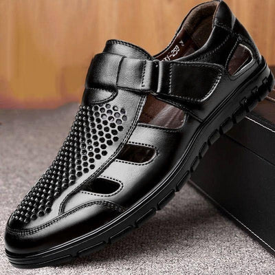 Sandalias de Cuero Perforadas para Hombre - Estilo Ejecutivo Casual - Image 2