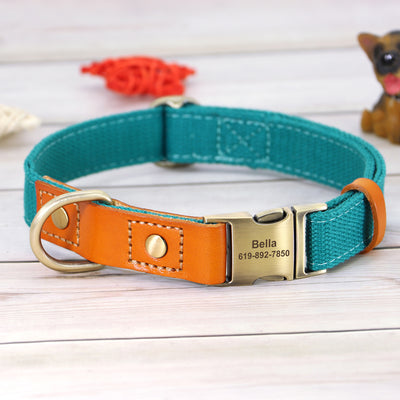 Collar de Cuero para Perros Anti-pérdida con Placa de Identificación - Image 6