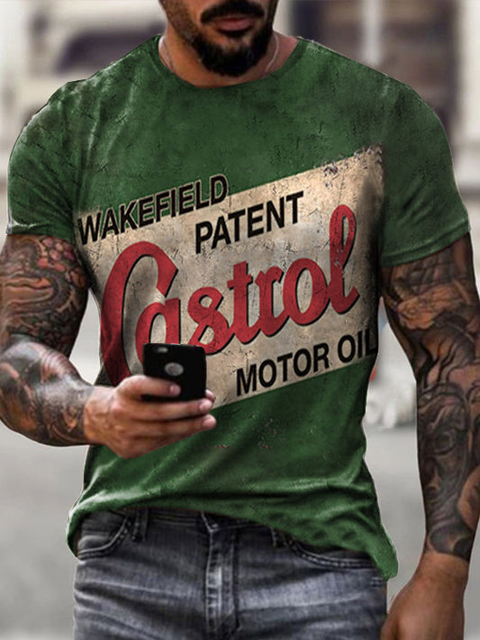 Camiseta Deportiva Casual Estampada 3D Manga Corta para Hombre