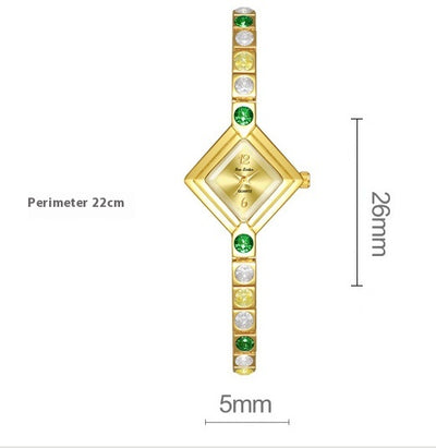 Reloj de Bolsillo Mujer Lujo Degradado Diamante Verde Primavera - Image 8